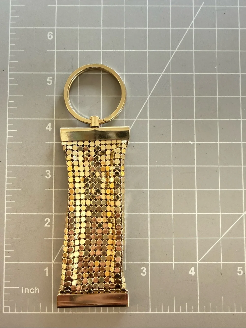 Vintage Whiting & Davis Gold Mesh Keychain NWT